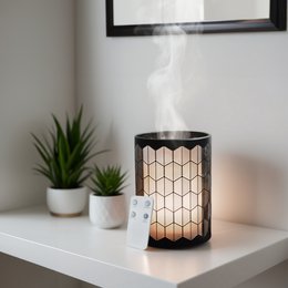 Ultrasonic Diffuser - Verona – Multifunction Diffusion with Remote Control – Metal and Glass – Scented Scents – Decorative Object