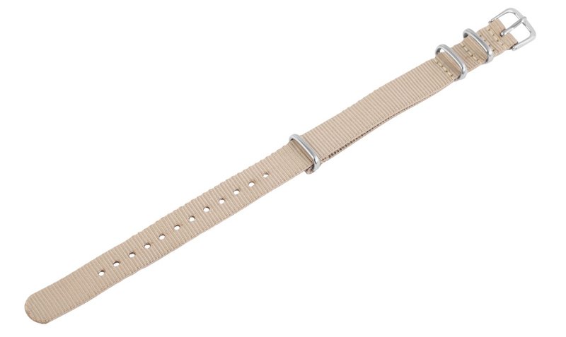 Nylon-Uhrenarmband, beige, Dornschließe, 16 mm