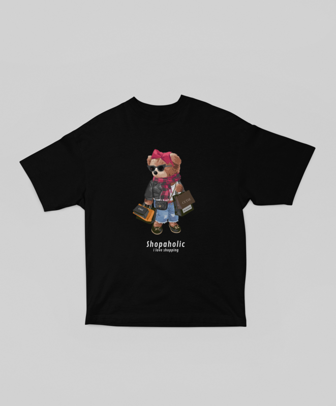 Oversized T-shirt Shopaholic Bear
