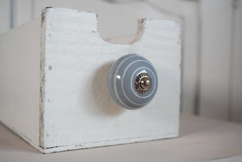 Grijze meubelknop met strepen 4 cm Isabelle Rose