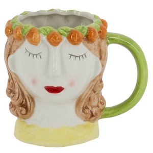 Tasse Keramik Gesicht Orangen