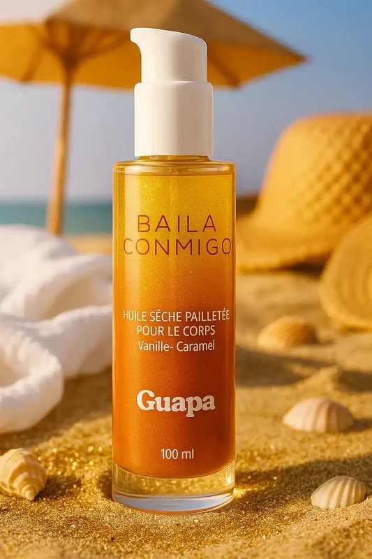 Olio corpo secco glitterato - GUAPA - Caramello alla vaniglia