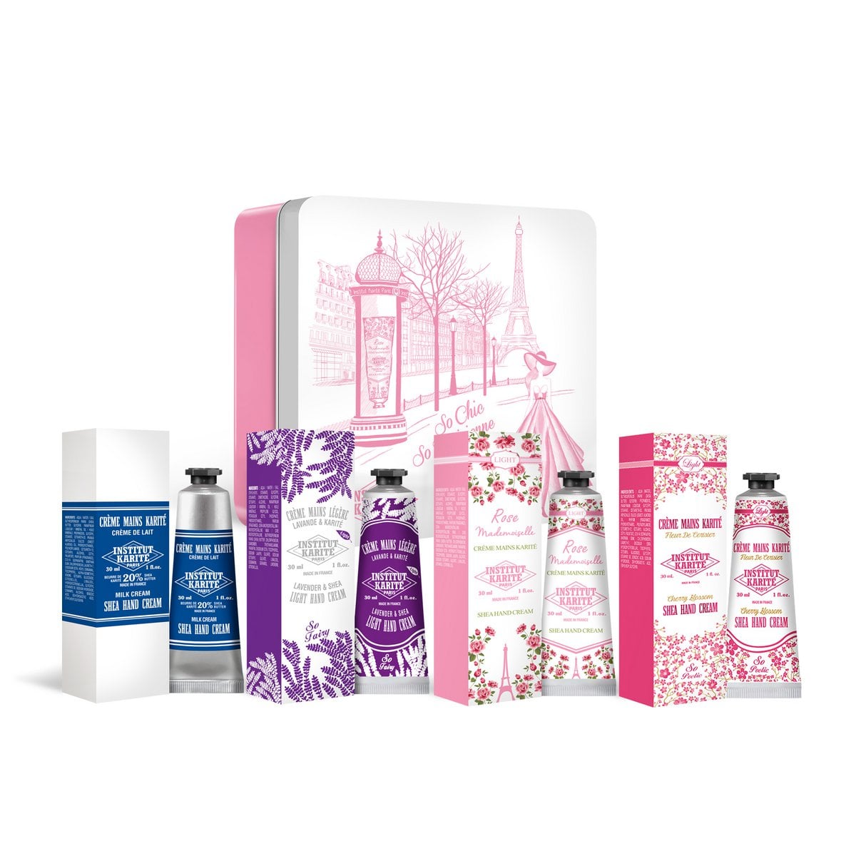 Metallbox Rose Mlle - 4 Handcremes mit Box