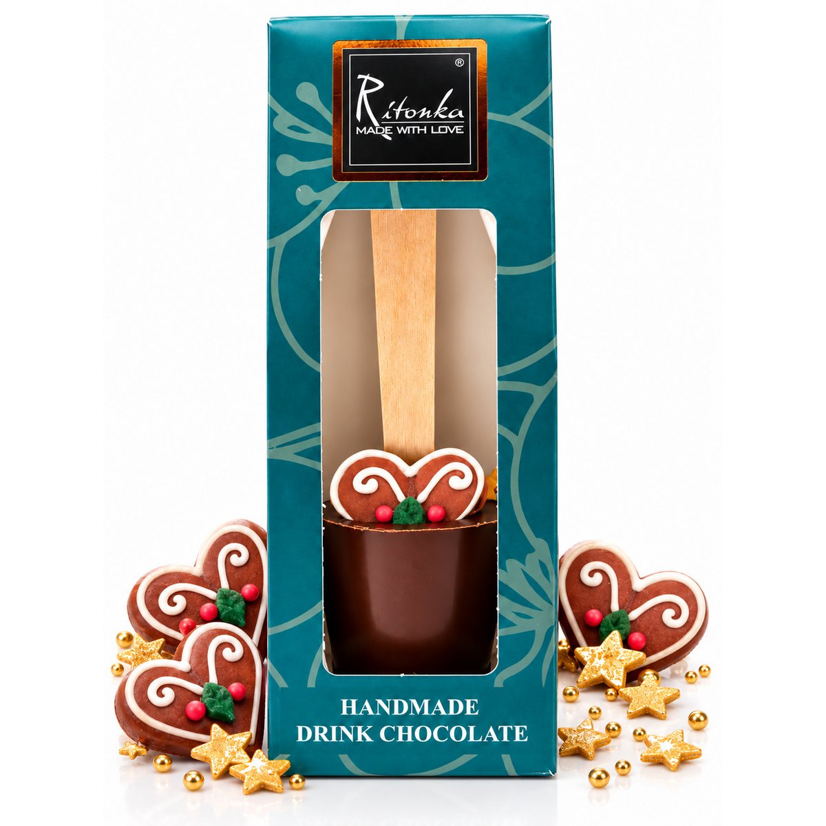 Bittere drinkchocoladestok Kerstmis
