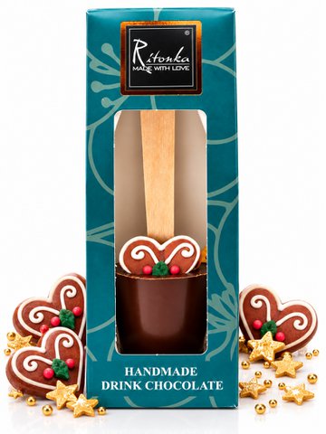 Bittere drinkchocoladestok Kerstmis