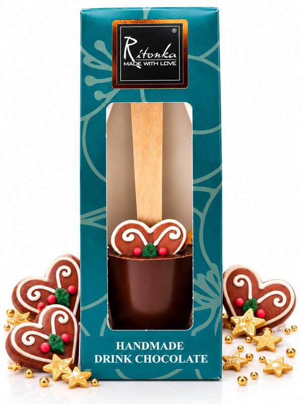 Bittere drinkchocoladestok Kerstmis