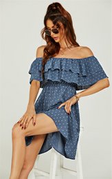 Bardot Frill mini kjole i blå