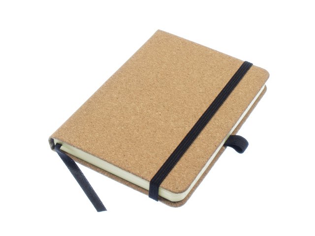 Notebook Kangaro A6 kork linje HC 96 ark 80 gram roomwi med elastik, bånd og penneløkke