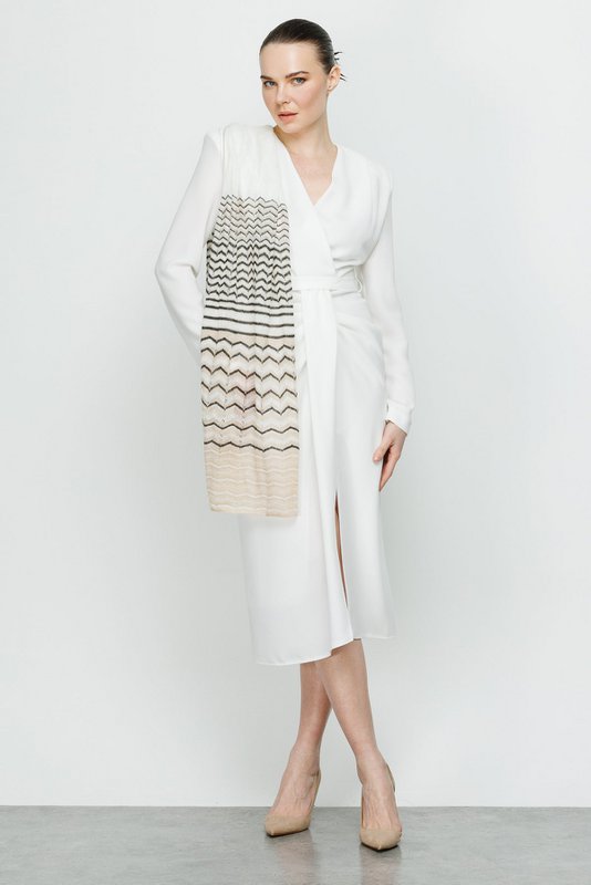Cybele Shawl Ecru-Beige-Black