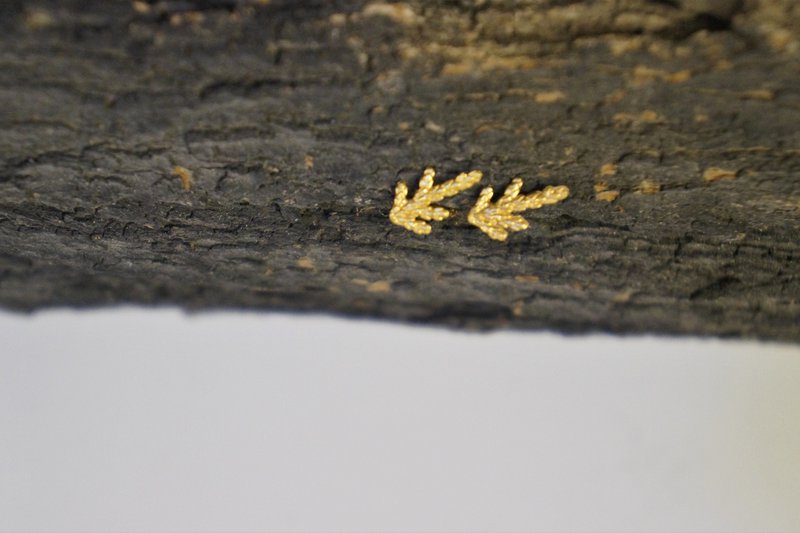 Cypress Leaf Earrings: Tiny Sterling Silver Studs (Hypoallergenic, Dainty)