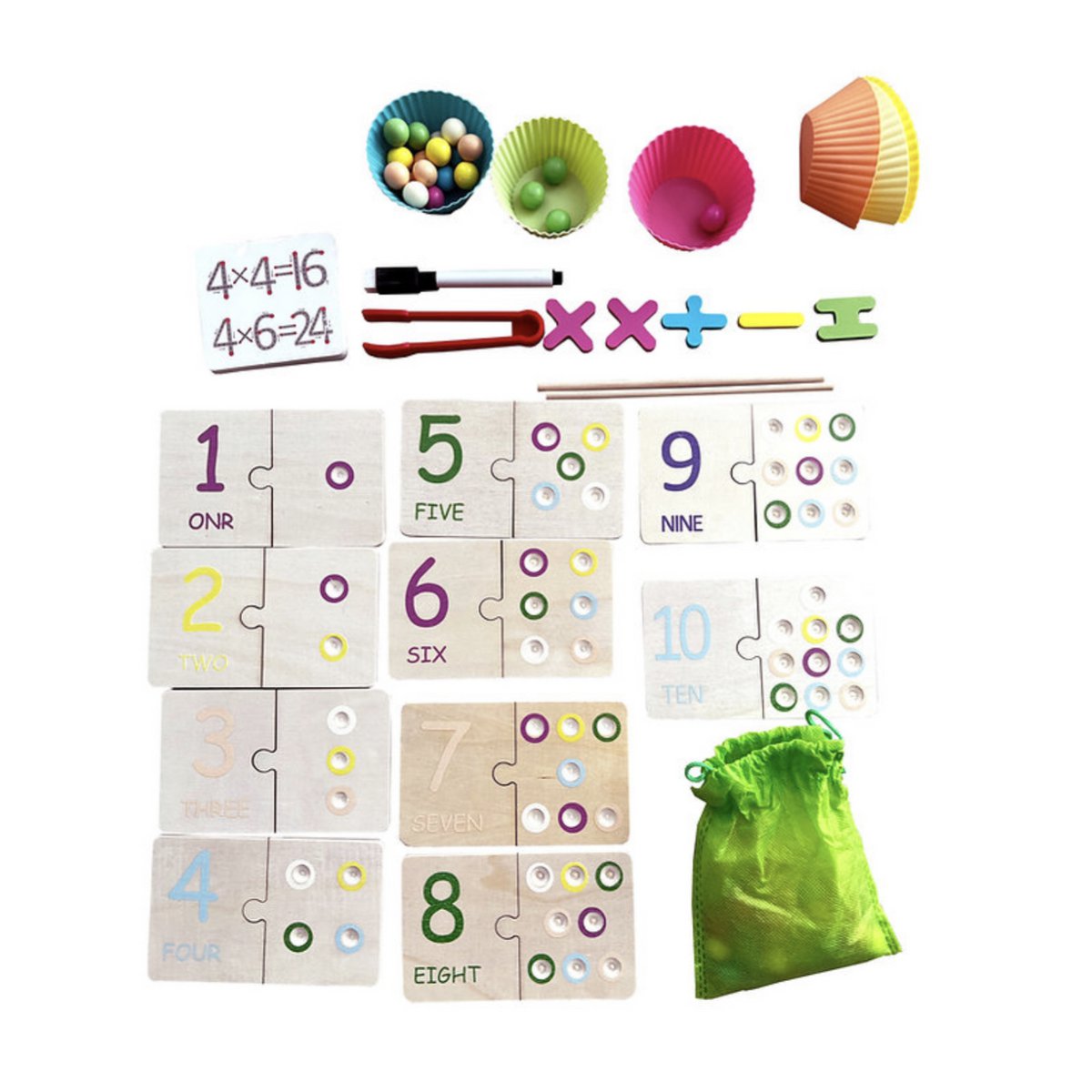 Jeu de planches de comptage Montessori - trier les nombres, compter, arithmétique par couleur