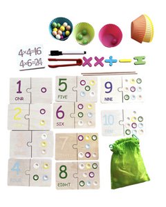 Montessori counting boards game - sort numbers, counting, arithmetic by color