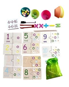 Montessori counting boards game - sort numbers, counting, arithmetic by color