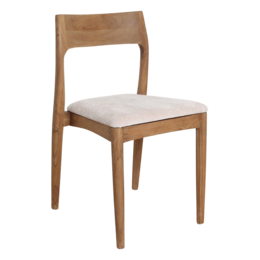 Sedia da pranzo in teak Freya - Crema