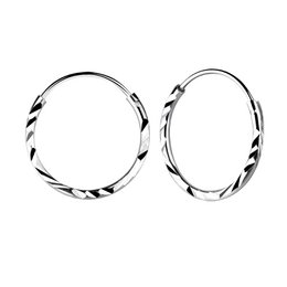 Hoop earrings made of 925 sterling silver with a faceted design, creating a stylish and eye-catching accessory.