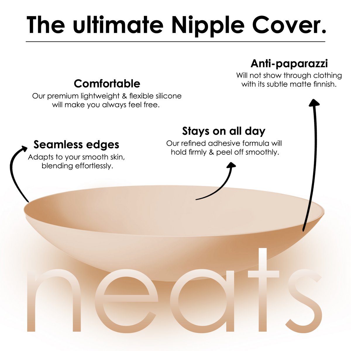 Neats zelfklevende siliconen tepelcovers - 1 paar (karamel)