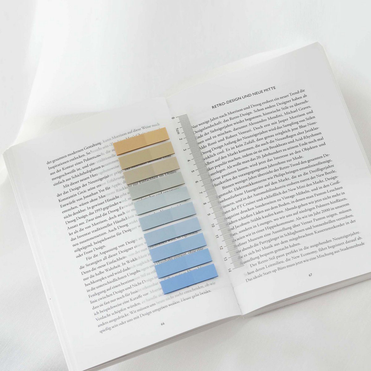 Coastal Blue | Ordinate Sticky Notes | Transparent sticky notes for marking | Adhesive strips | Page marking office supplies