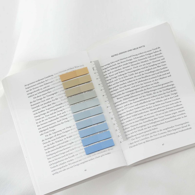Kustblauw | Ordenen plaknotities | Transparante sticky notes voor markering | Plakstrips | Paginamarkering kantoorbenodigdheden