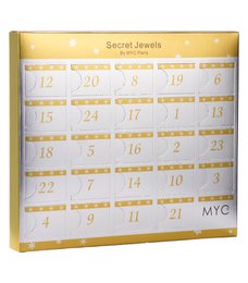 Advent calendar 13 jewels and 11 pearls - Destiny - Gold Finish - Gold and Crystal or white