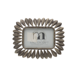 Gold metal photo frame leaves 21x26 cm