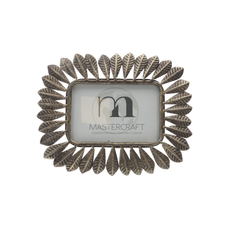 Gold metal photo frame leaves 21x26 cm