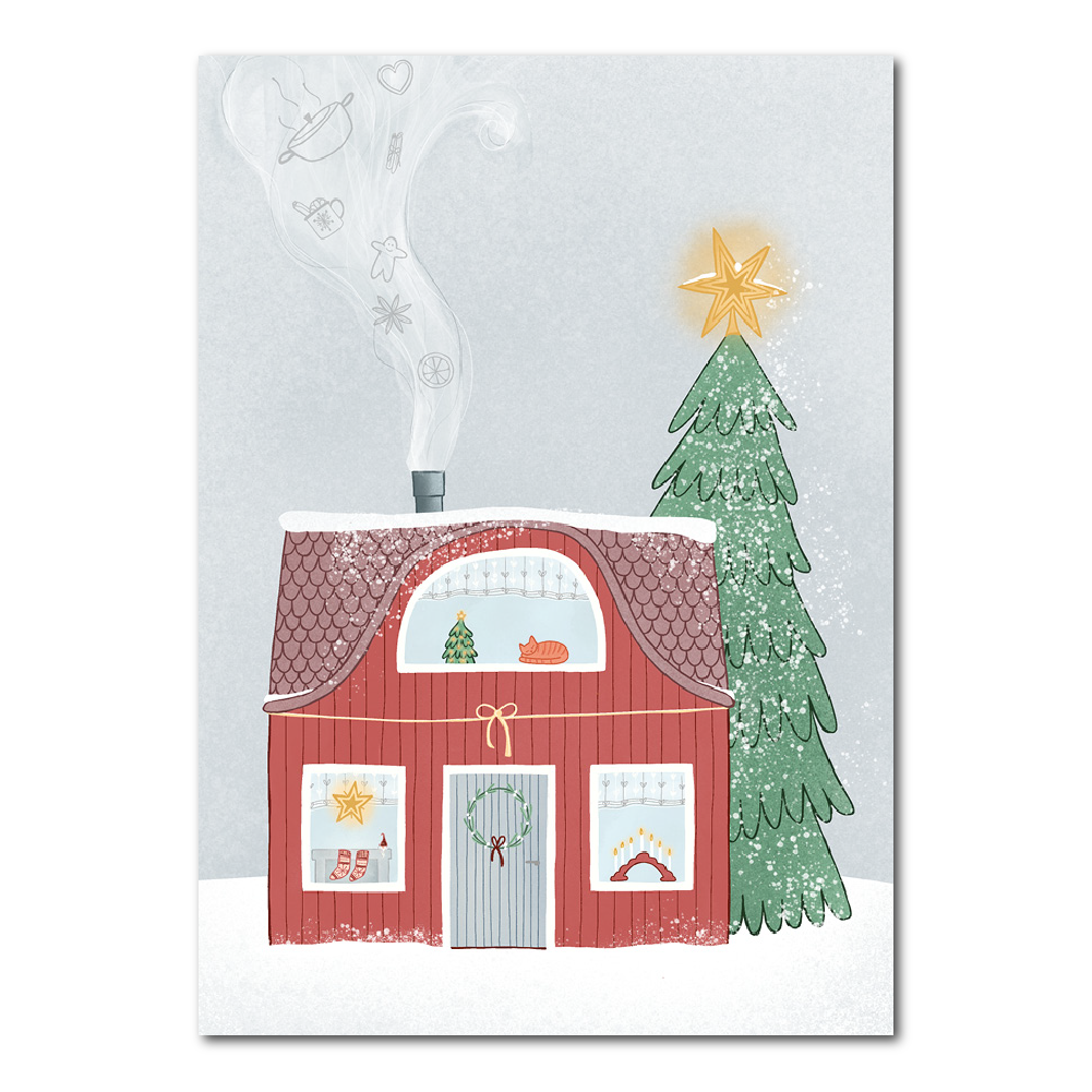 Zweeds rood huis | Kerstkaart