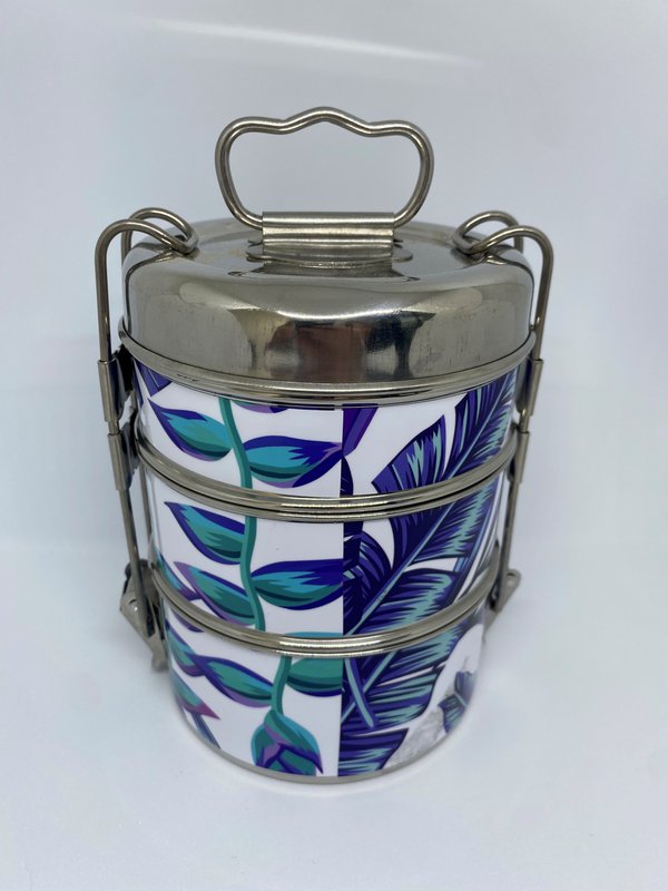 Tiffin - lunch box - Plumes violettes