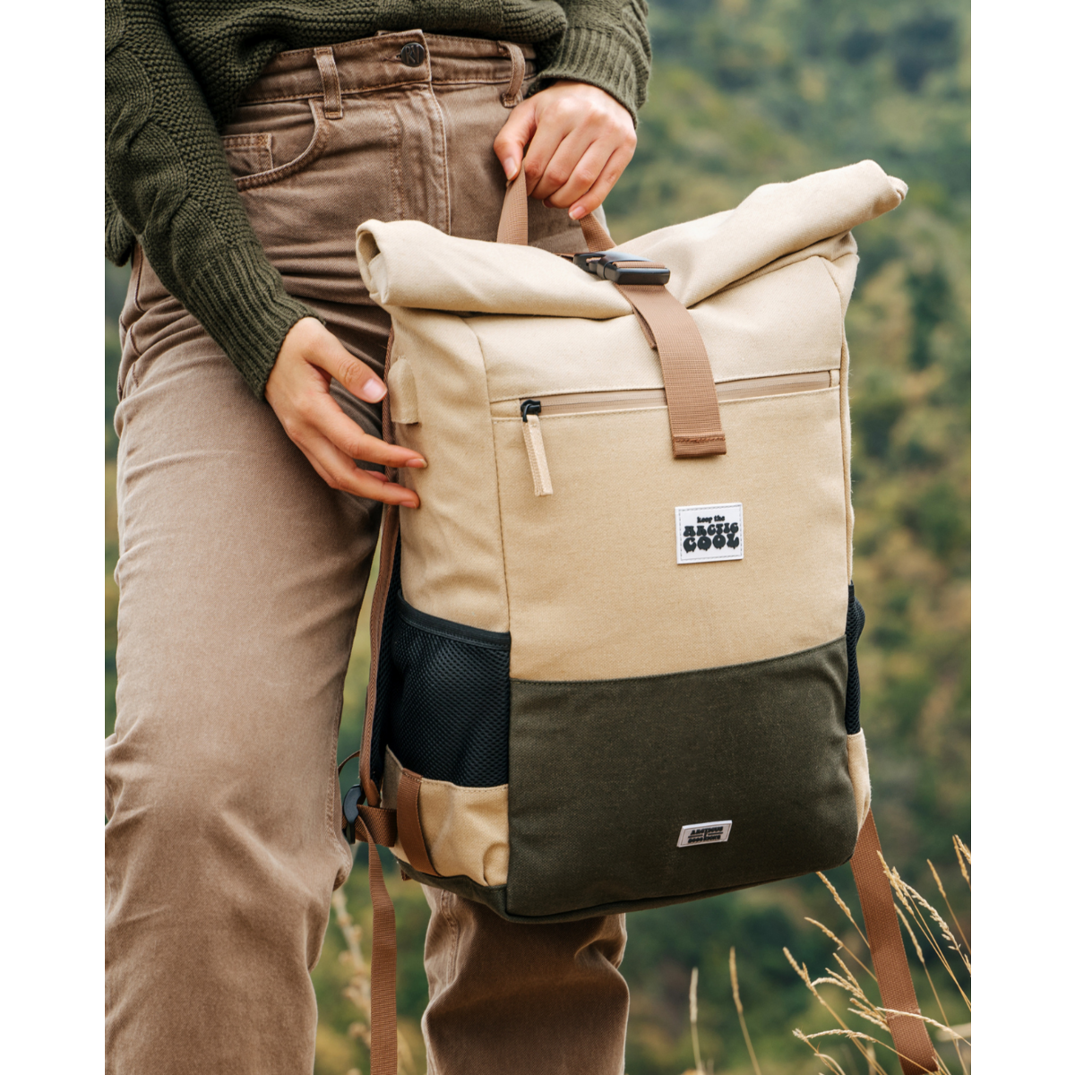 Sac à dos imperméable en chanvre Polar Explorer - Beige