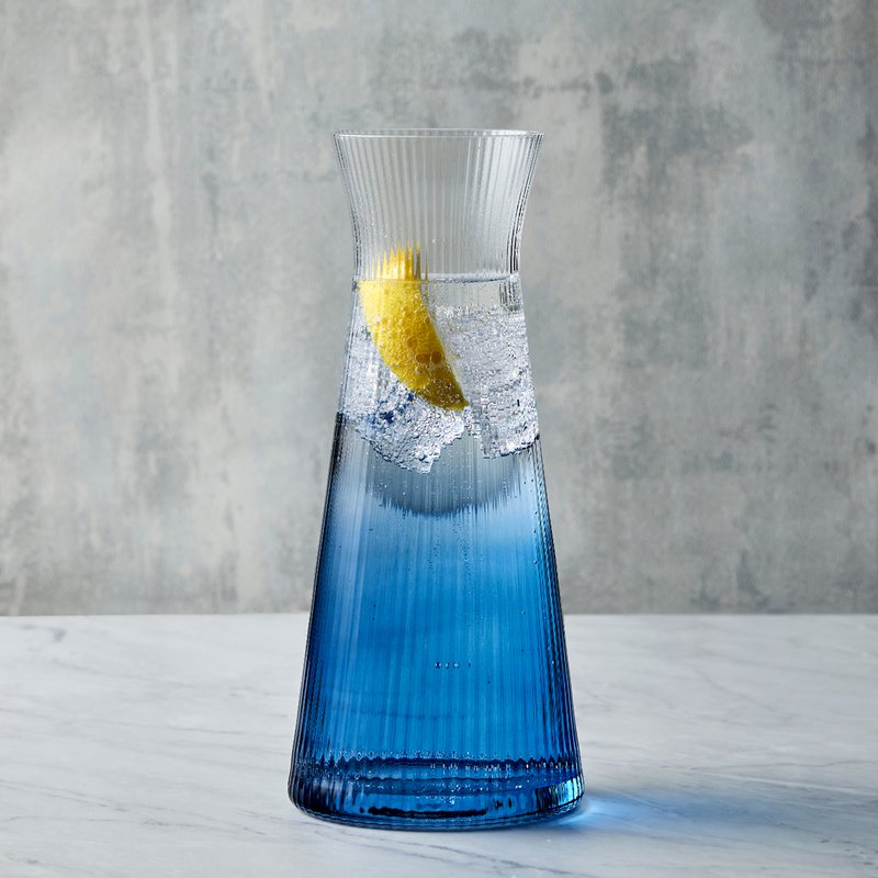 Empire Blue Glass Water Carafe - Water Pitcher