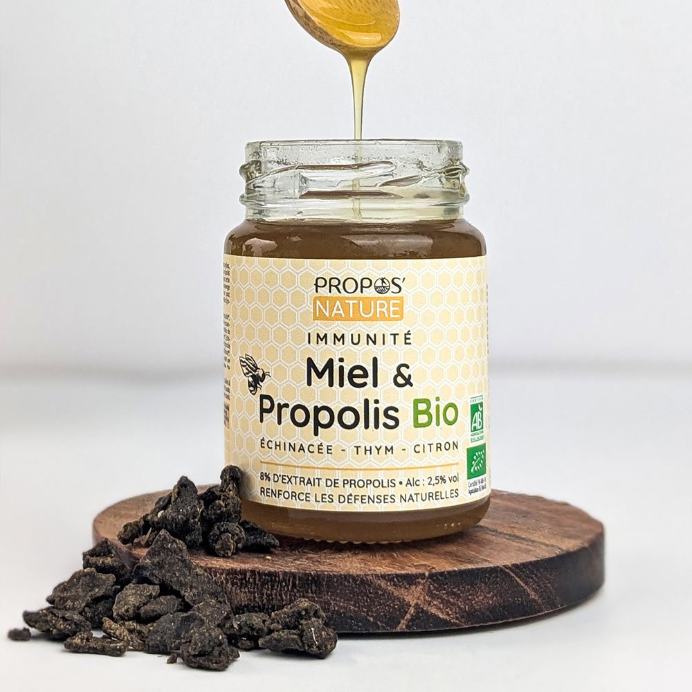 IMMUNITETSBLANDING HONNING, PROPOLIS, ECHINACEA, TIMAN OG ØKOLOGISK CITRON - 125G