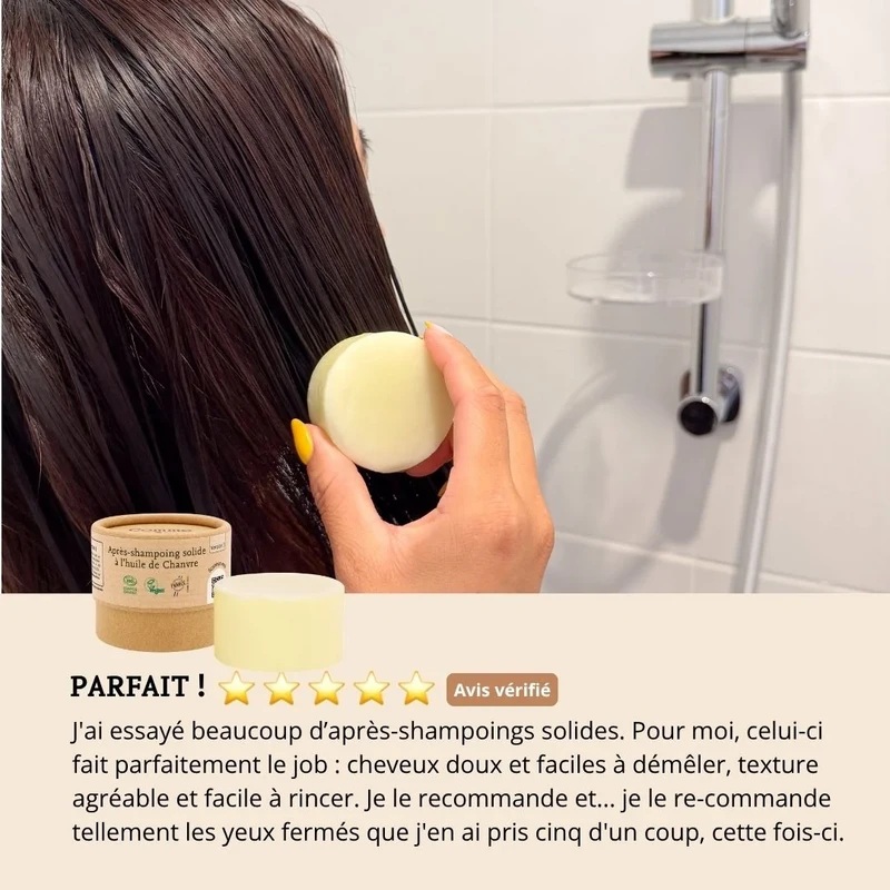 Solid conditioner with hemp oil