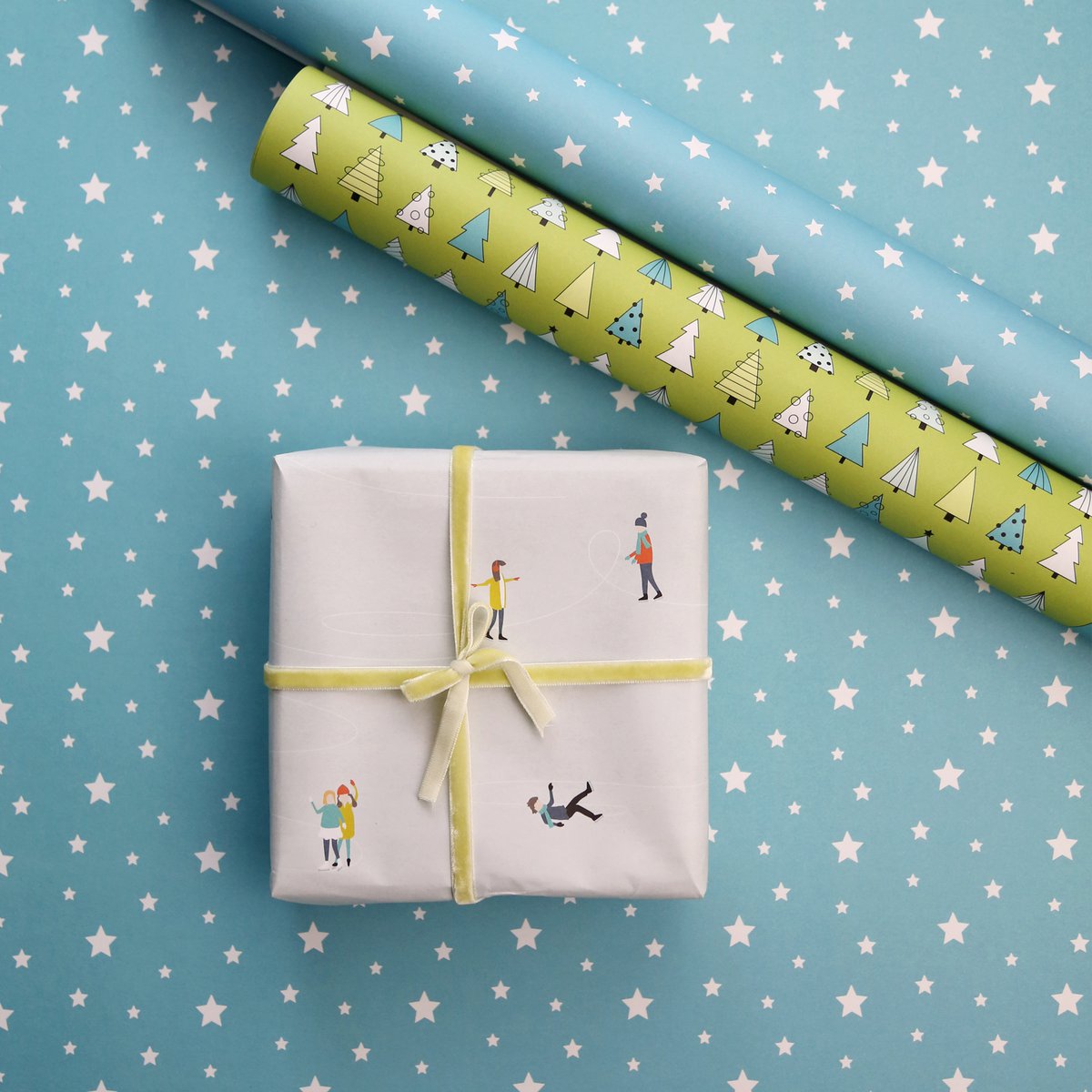 Geschenkpapier Tannenbaum Weihnachten Albert