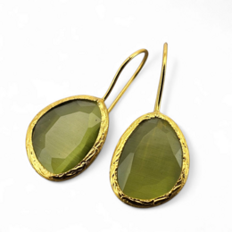 Glowdrop earring, Olive Medium