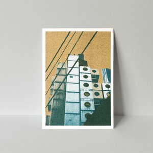 Riso postcard, Japan/Capsule, risography, DIN A6
