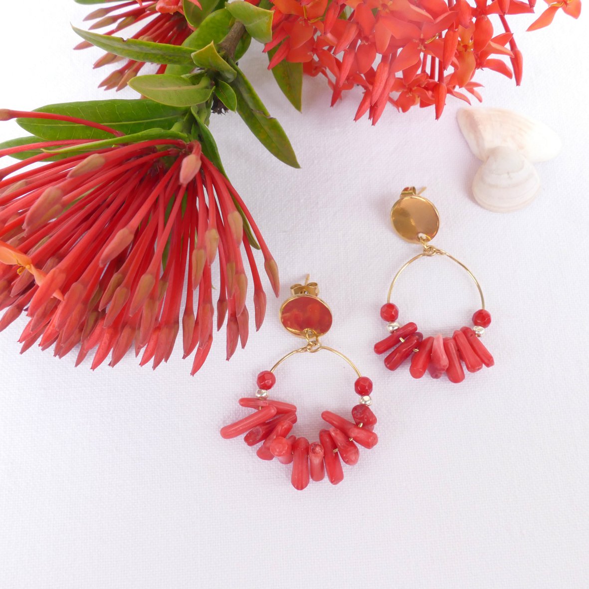 ALBA coral earrings