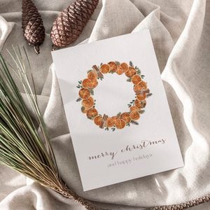 Christmas card on structure paper A6 greeting card