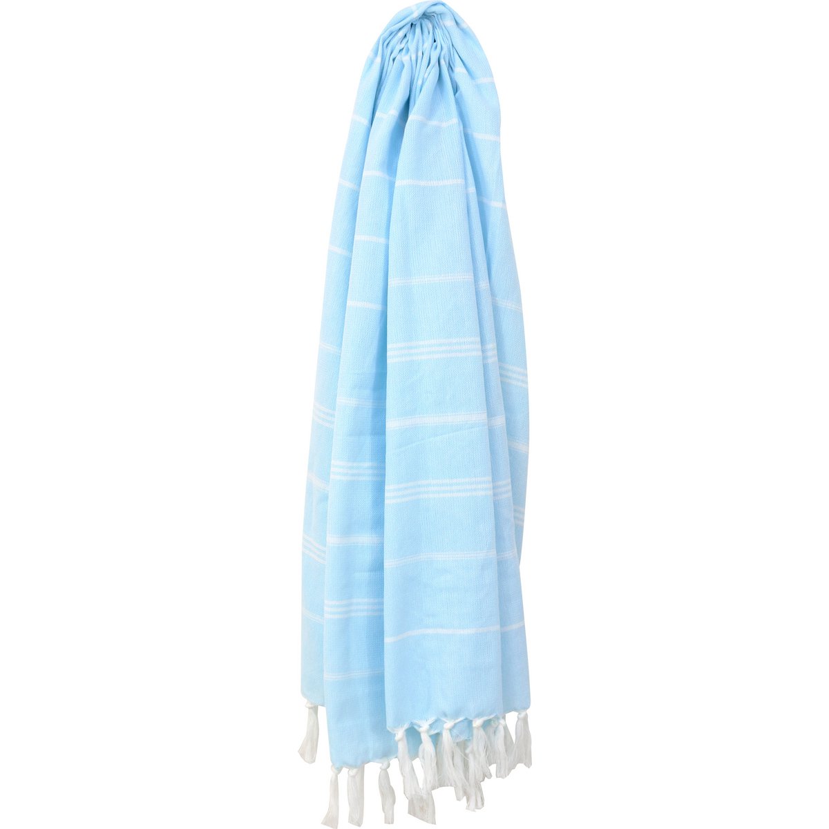WS Fringed Towel Stripe Sky Blue