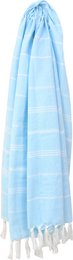 WS Fringed Towel Stripe Sky Blue
