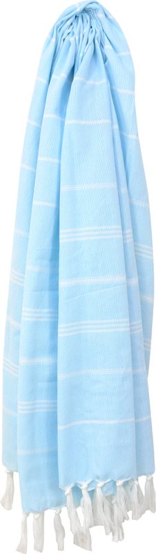 WS Fringed Towel Stripe Sky Blue
