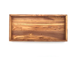 Rectangular shelf L. 37 cm Tray Top in olive wood