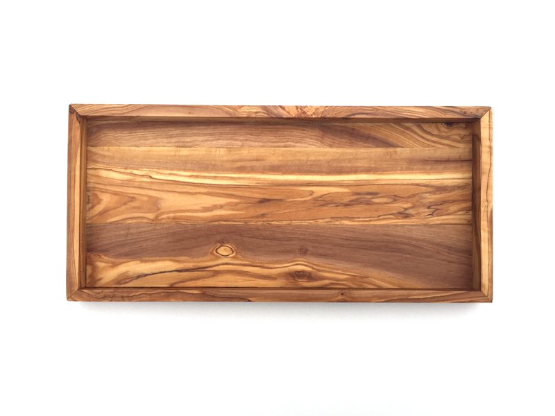 Estante rectangular L. 37 cm Tray Top en madera de olivo