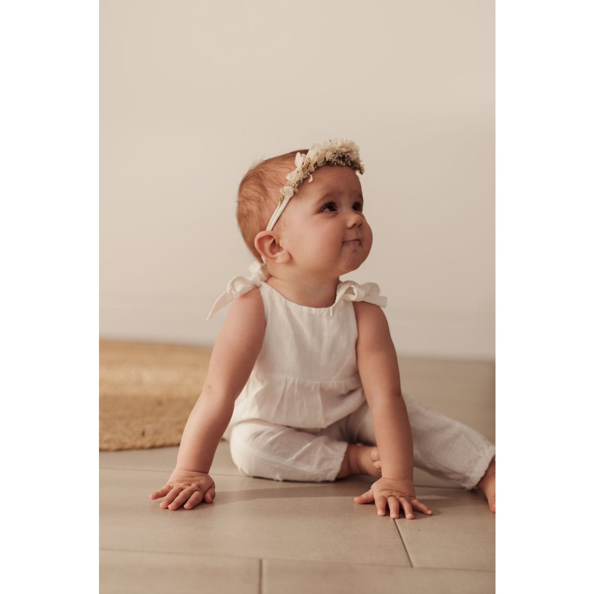 Unisex linen/cotton romper