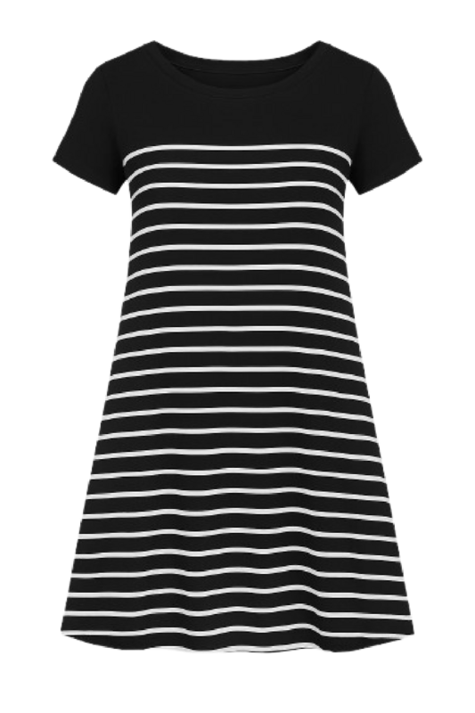 Robe trapèze rayée