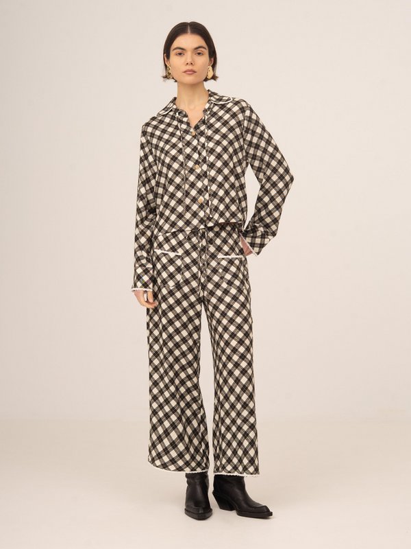 Klassiek, op Betty Argyle geïnspireerd overhemd met geometrische print