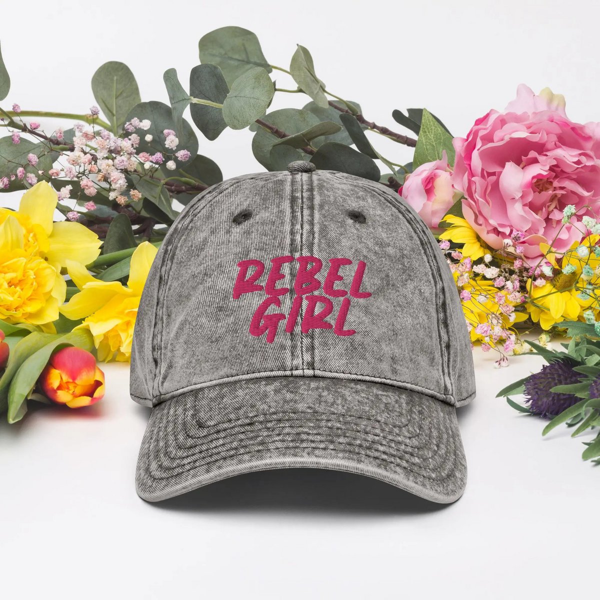 Gorra vintage REBEL GIRL Gorra vintage de sarga de algodón