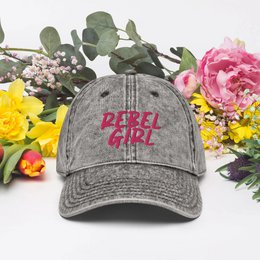 Gorra vintage REBEL GIRL Gorra vintage de sarga de algodón