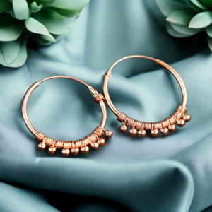 925 Rose Gold Plated Gypsy Creoles - OHR925-113
