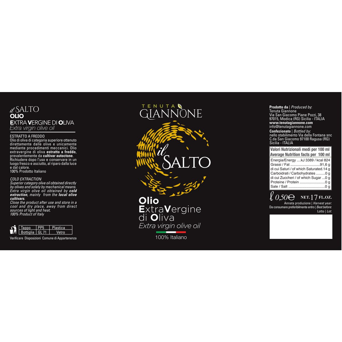 ITALIA | SICILIA | Extra Virgin Olive Oil - il SALTO | 250 ml