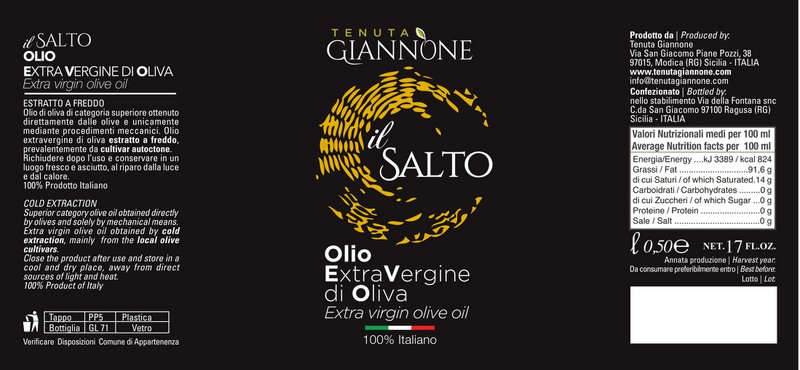 ITALIA | SICILIA | Extra Virgin Olive Oil - il SALTO | 250 ml