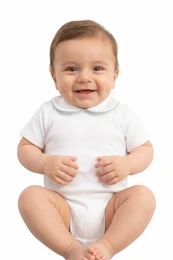 Kortærmet babybody med krave
